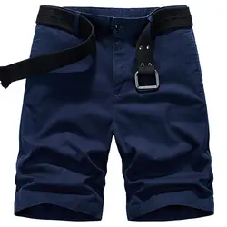 2019 Летние повседневные мужские шорты высокого качества хлопковые однотонные мужские шорты Карго военные Короткие штаны плюс размер 4XL без