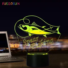 3D иллюзия Лампа копье модель корабля лампа 7 цветов USB светодиодный настольная лампа как украшение дома
