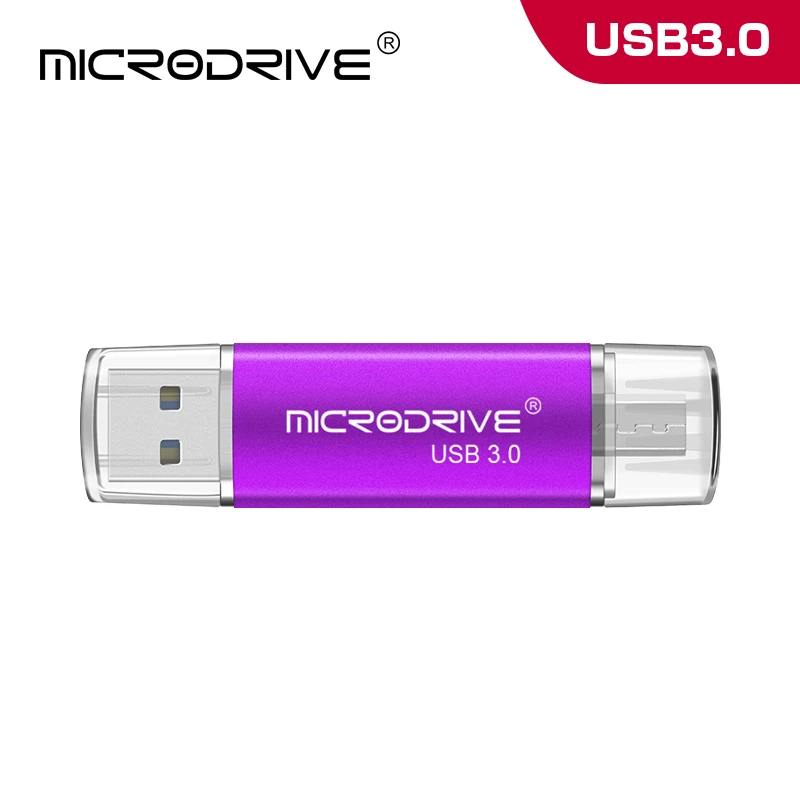 Яркие пластиковые USB диски, быстрая скорость, USB 3,0, флешки, 32 ГБ, 16 ГБ, Otg Typ, флешки, 128 ГБ, 64 ГБ для телефона/компьютера, флешки - Цвет: Фиолетовый
