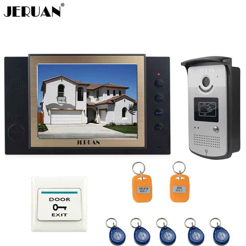 

JERUAN Home Security 8" TFT Video Door Phone Doorbell Entry Intercom System Video Recording photo taking