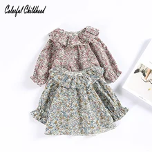 Топы для маленьких девочек; детская футболка; коллекция года; брендовая весенне-летняя детская блузка для девочек; одежда с цветочным принтом; детская верхняя одежда