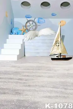 

150x200cm Photo Backgrounds Vinyl Fabric Sailboat Props Digital Painted Backdrops For Kids Children fond photo studio Background