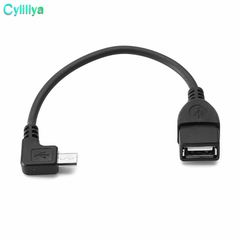 13 см под прямым углом USB A Female to Micro B Мужской конвертер OTG адаптер кабель черный для samsung LG Xiaomi Android телефон 300 шт./партия