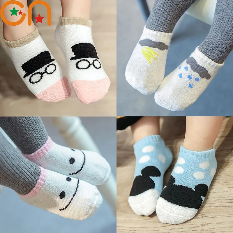3 пар/лот, Зимние Детские утепленные хлопковые носки, милые носки с мультипликационным принтом для маленьких мальчиков и девочек, детские теплые носки, недорогие высококачественные носки в подарок, CN