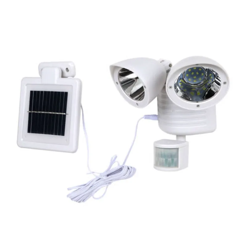 Solar Power Dual Security Detector Spot Light Motion Sensor Outdoor Floodlight