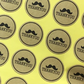 

2000pcs Kraft Sticker Labels Thank You Label Stickers Paper Round Self-adhesive Labels Sealing For tips/box/jewelry/bag/card