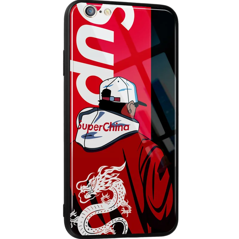 

2019 mobile phone case for Apple xs max mobile phone for iphone6/7plus/8p/x glass tide brand mobile phone case
