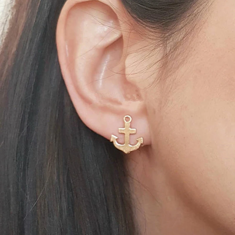 Friend Anchor S925 Sterling Silver Stud Earring Anchor Statement Earrings Bestfriends Gifts