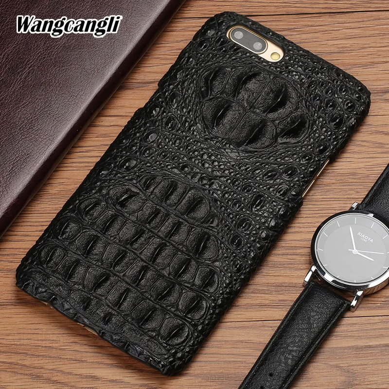

Fashion crocodile pattern phone case for OPPO R15 half-pack Cowhide phone protection case Genuine Leather phone back cover