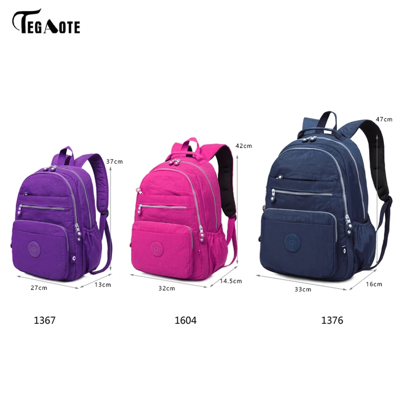 TEGAOTE брендовый рюкзак для ноутбука, женские дорожные сумки, многофункциональный рюкзак, водонепроницаемый нейлоновый школьный рюкзак для подростков