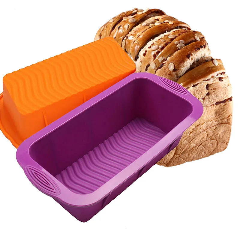 

Rectangle Toast Bread Mold Silicone Jelly Ice Baking Mould Cake Loaf Pan Bakeware DIY Tool MU