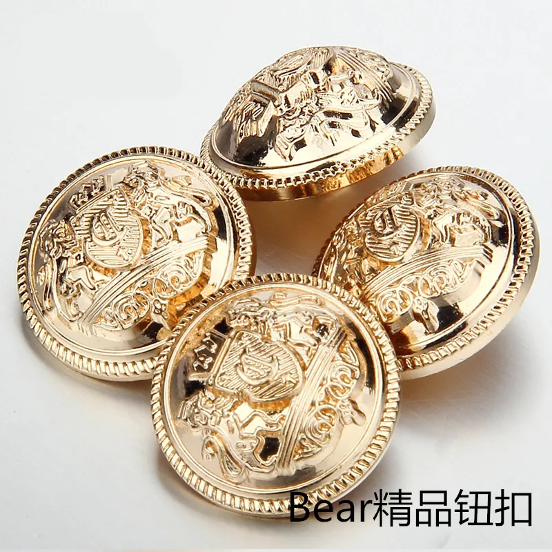

Free shipping (10 pcs/lot) 23mm alloy gold metal button plating round shank buttons