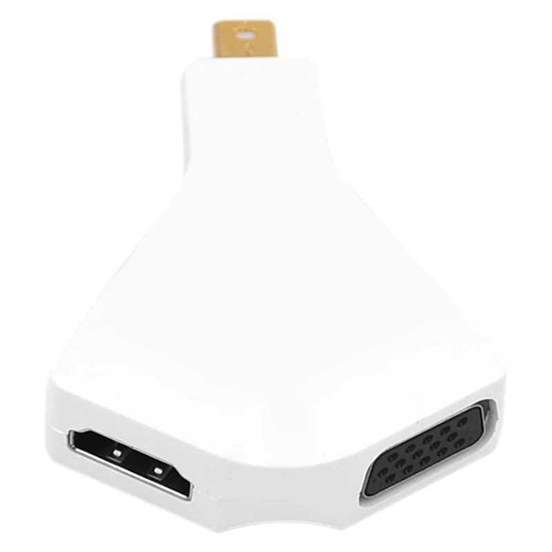 Горячие AMS-Mini Displayport DP к HDMI VGA адаптер 2 в 1 Thunderbolt 4K x 2K 1080P Mini DP конвертер для Macbook Pro Air Microsurf - Цвет: White