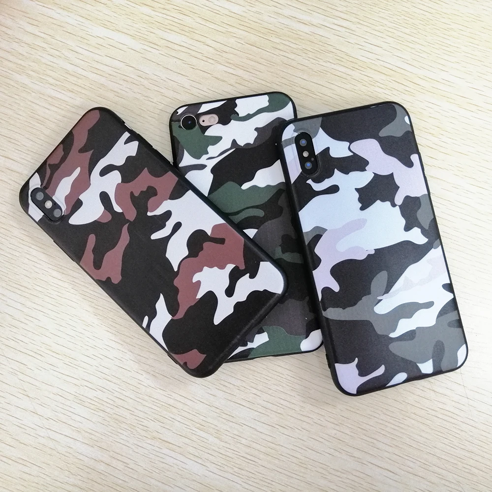 

Case For iPhone 6 6S 7 8 Plus 5S Army Green Camouflage Phone Case For iPhone X XS max XR Soft TPU Silicon Case Cover Coque