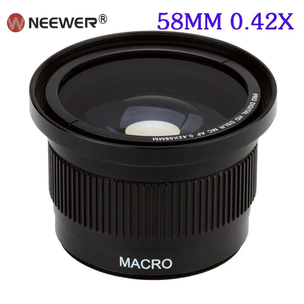 NEEWER 58MM 0.42X Super Wide Angle Lens + Macro Lens Camera Lens