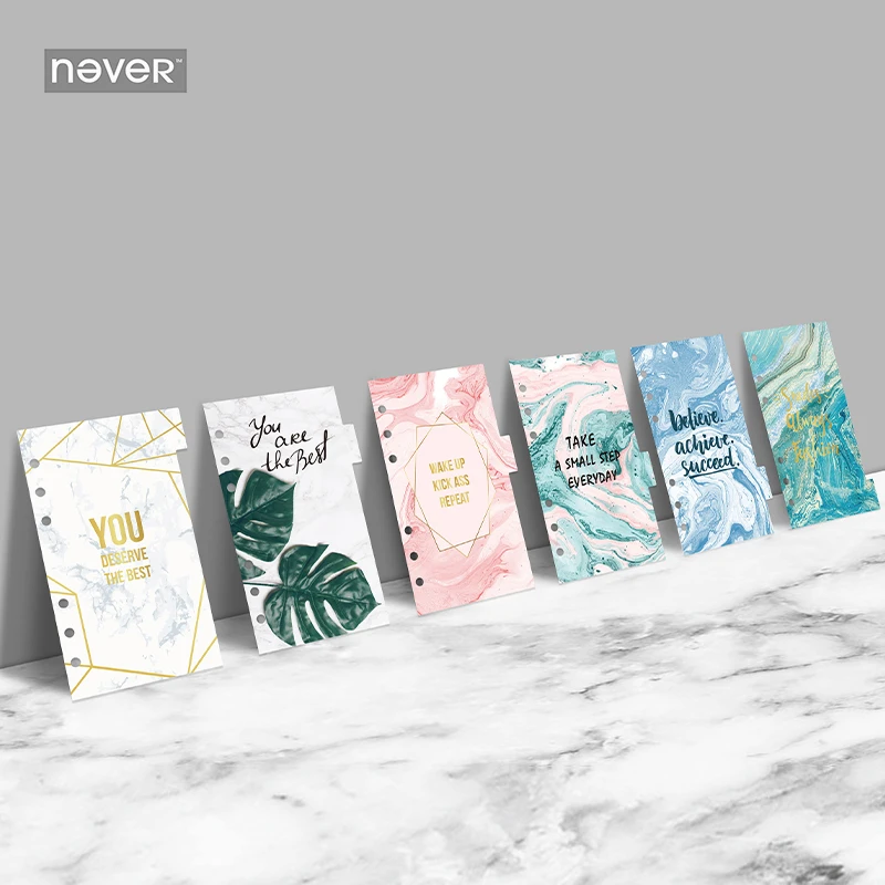 Never 2019 A6 спиральные разделители для ноутбуков Binder планировщик индекс страниц