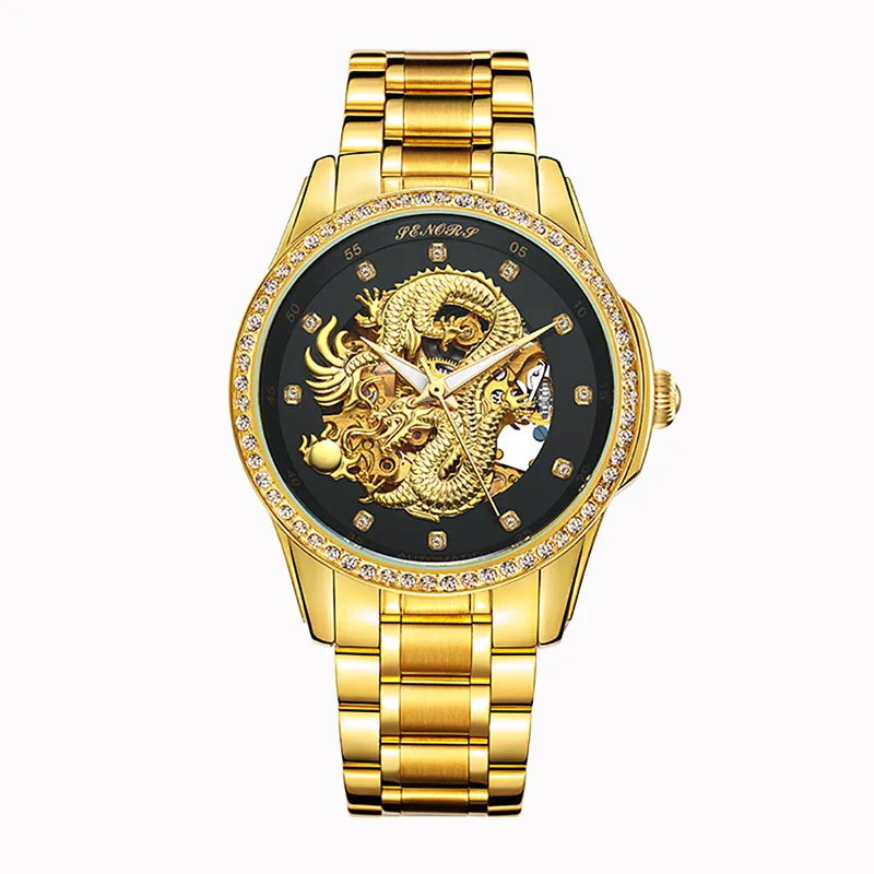 Luxfacigoo Luxury Skeleton Automatic Mechanical Wristwatch Dragon Stainless Steel Band Men Watch TT@88 Luxfacigoo Luxury Skeleton Automatic Mechanical Wristwatch Dragon Stainless Steel Band Men Watch TT@88
