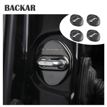 

BACKAR 4pcs Car Styling Stainless Steel Interior Stickers For Toyota Camry XV70 2017 2018 Door Lock Cover Lockstitch Accessories