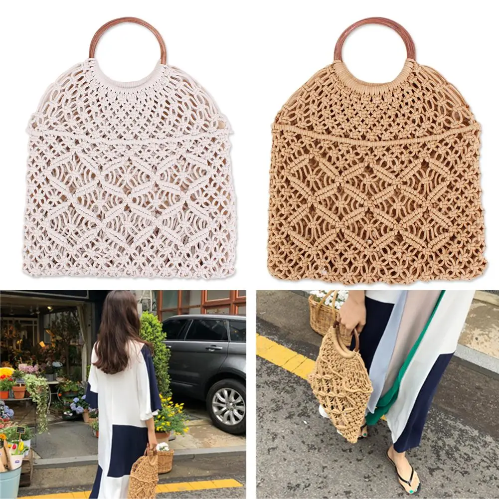 Rattan Cotton Rope Hollow Straw Woven Beach Bag Without Lining Storage Bag Fashion Women's Totes Fashion Shoulder Bags Rattan Cotton Rope Hollow Straw Woven Beach Bag Without Lining Storage Bag Fashion Women's Totes Fashion Shoulder Bags