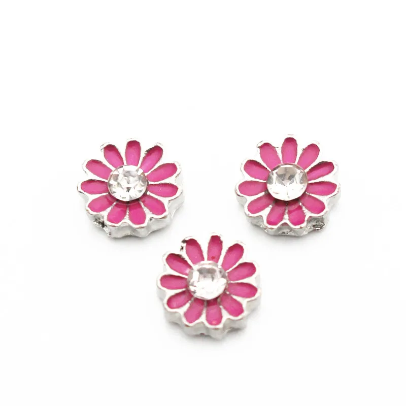 

New Arrival 10pcs/lot Silver Crystal Chrysanthemum crystal floating charms charms living glass memory lockets diy jewelry