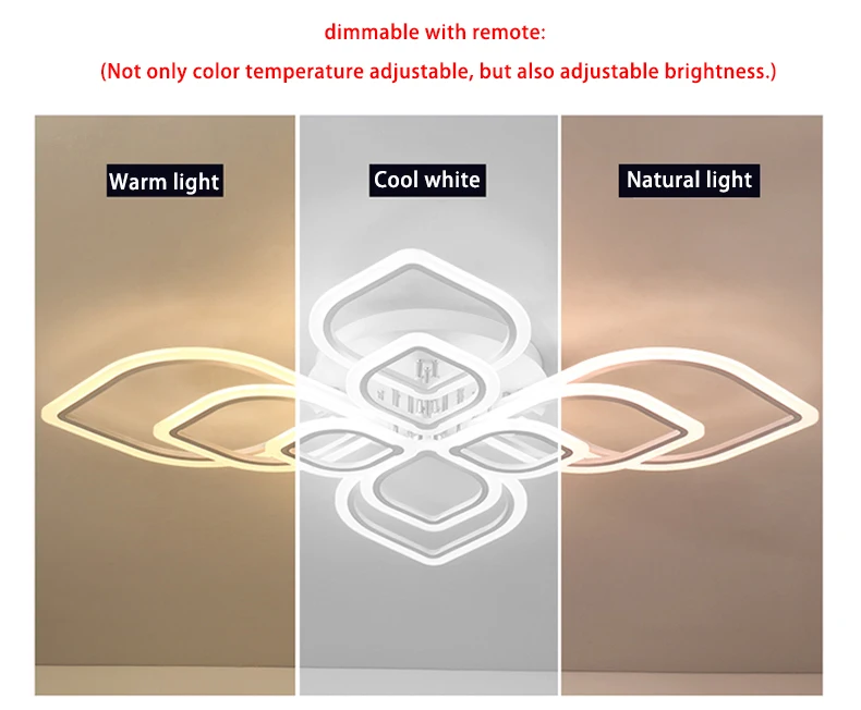 Светодиодные люстры с дистанционным управлением для гостиной, спальни, столовой, кухонных ламп, блестящие лампы для дома и дома, монтируемые светильники
