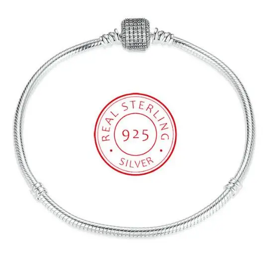 

Authentic 925 Sterling Silver Love Heart Chain Pandora Bracelet For Female Charms Bracelets & Bangles Silver Jewelry