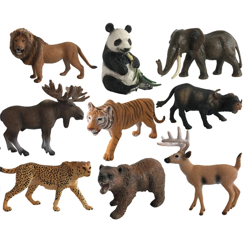 Plastic Zoo Animal Figure Gorillas African Cheetah Antelope Kids Toy
