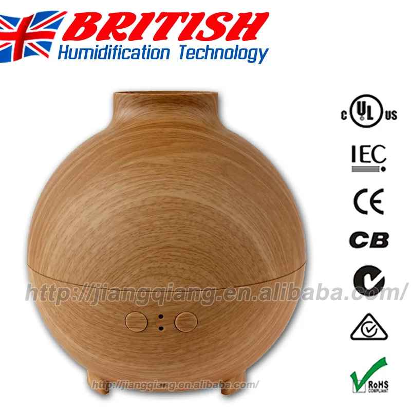 

Wood Color Ultrasonic Vaporizer Essential Oil Diffuser 600 ml Capacity for Single Large Room. Pod Shaped Wood Grain