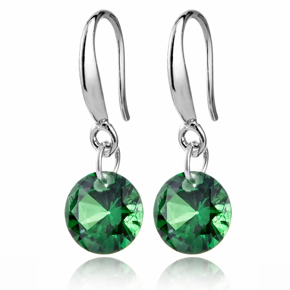 

New Fashion Temperament Ear Hook High Quality Zircon Drop Dangle Earrings For Women Shining Round Earrings Female Jewelry Gift