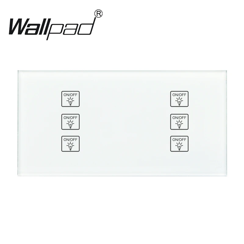 6 Банд 2 Way Wallpad белый DIY сенсорный настенный выключатель света 110 250 В 172*86 мм