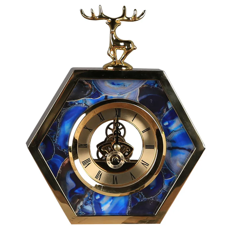 Креативные Часы из металлического сплава с оленем для гостиной, телевизора, шкафа, стола, украшения, креативные настольные часы, украшения, часы с оленем, лучший подарок