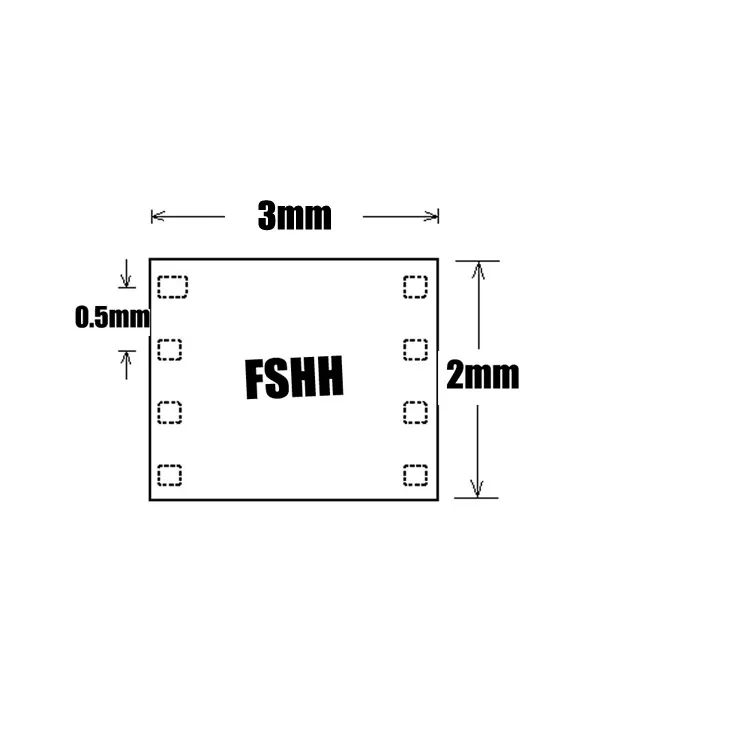 QFN8 к DIP8 программист адаптер DFN8 MLF8 WSON8 Тесты разъем шаг = 0.5 мм Размеры = 2 мм x 3 мм