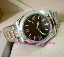 40MM PARNIS white dial Automatic Self-Wind movement Sapphire Crystal men’s watch Mechanical Wristwatches 42sk