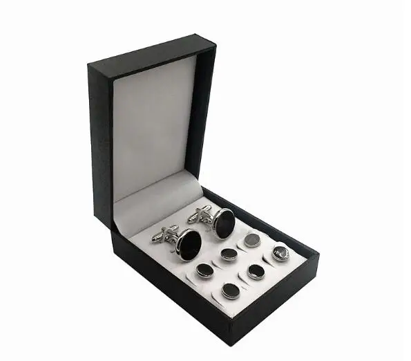 

8 pcs Set Cufflinks Tuxedo Studs Set Cuff links Button Set With/Without Box Men's Jewelry Accessory Wholesale 5set/lot