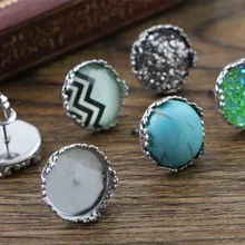 Не выцветает) 12 мм 20 шт серьги из нержавеющей стали шпильки, серьги пустые/основание, подходят 12 мм Стеклянные Кабошоны, пуговицы; серьги безели(L2-37