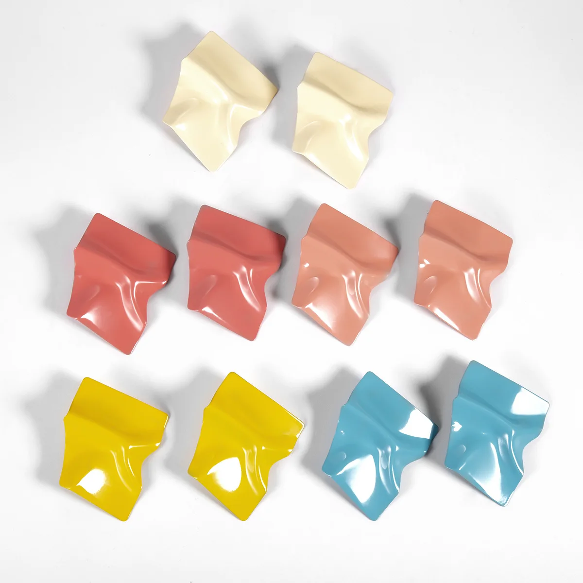 

Colorful Trendy Jewelry Irregular Earrings Hollow Geometric Stud Earrings Color Metal Small Earrings New Arrival Party