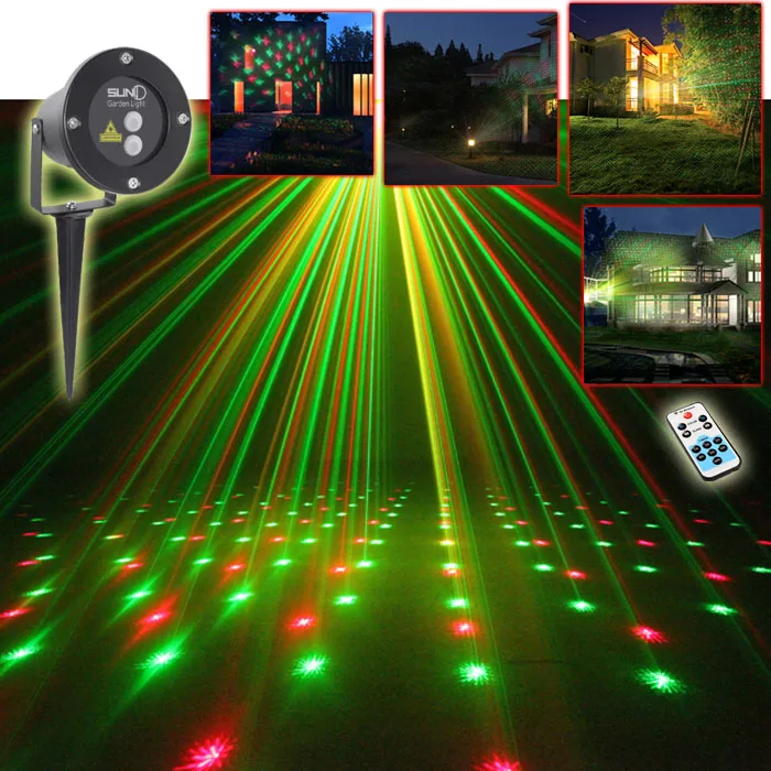 

New SUNY Outdoor Remote Control Star RG Green Red Laser Projector Landscape Garden Yard Xmas Snow Lighting Home Light Show House