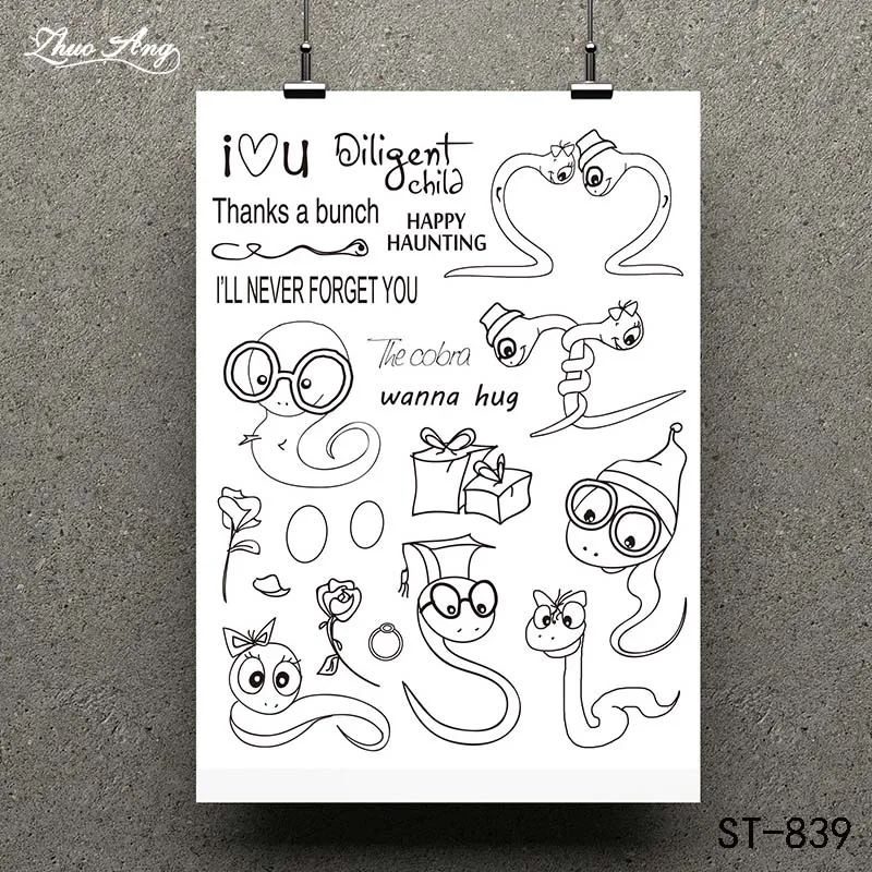 

ZhuoAng Stylish snake Transparent Clear Stamp for Scrapbooking Rubber Stamp Seal Paper Craft Clear Stamps Card Making