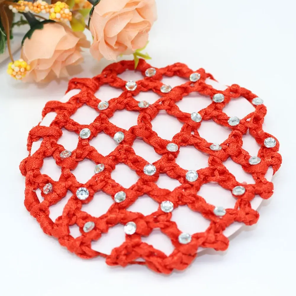 Hair Hairnets Girls Women Bun Cover Snood Hair Net Ballet Dance Skating Crochet Colorful Elastic Hairnet Styiling Tool