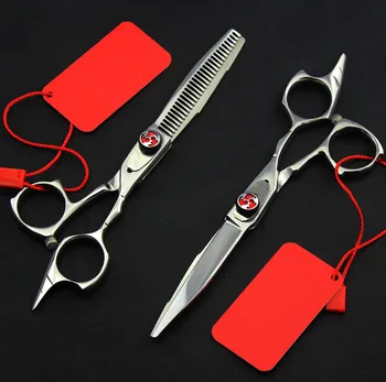 

Top grade professional 5.5 inch 440c 9cr13 62HRC thinning shears cutting barber hair scissors set makeup hairdressing scissors