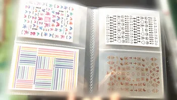 

newest designs nail art sticker album-20 pages can put 80 pcs stickers decal Incorporated nail art supplier nail accessories