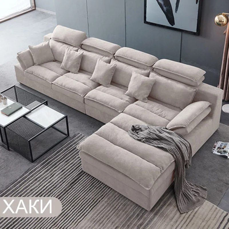 

Europe living room Furniture L Large size Solid wood emulsion combination modern sofa