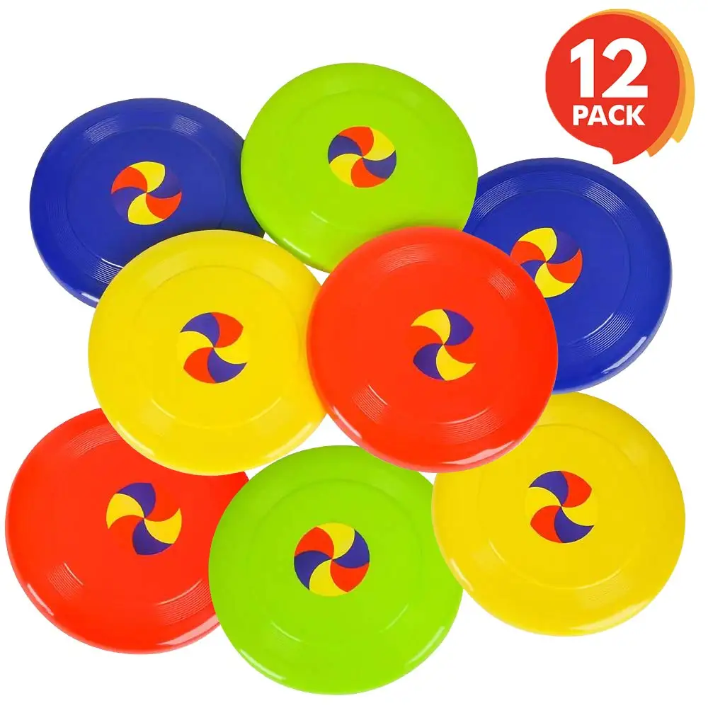 

12 PC/S Flying Disc Saucer Toys Flyer Disks for Kids and Adults Durable Plastic Summer Outdoor Activity Game for Boys