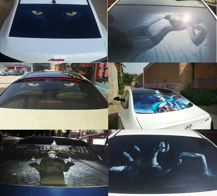 

LEFT SIDE Car Stickers Perforated PVC Waterproof Rear Windshield Glass Shows Up When Someone Turns on the High Beam behind You