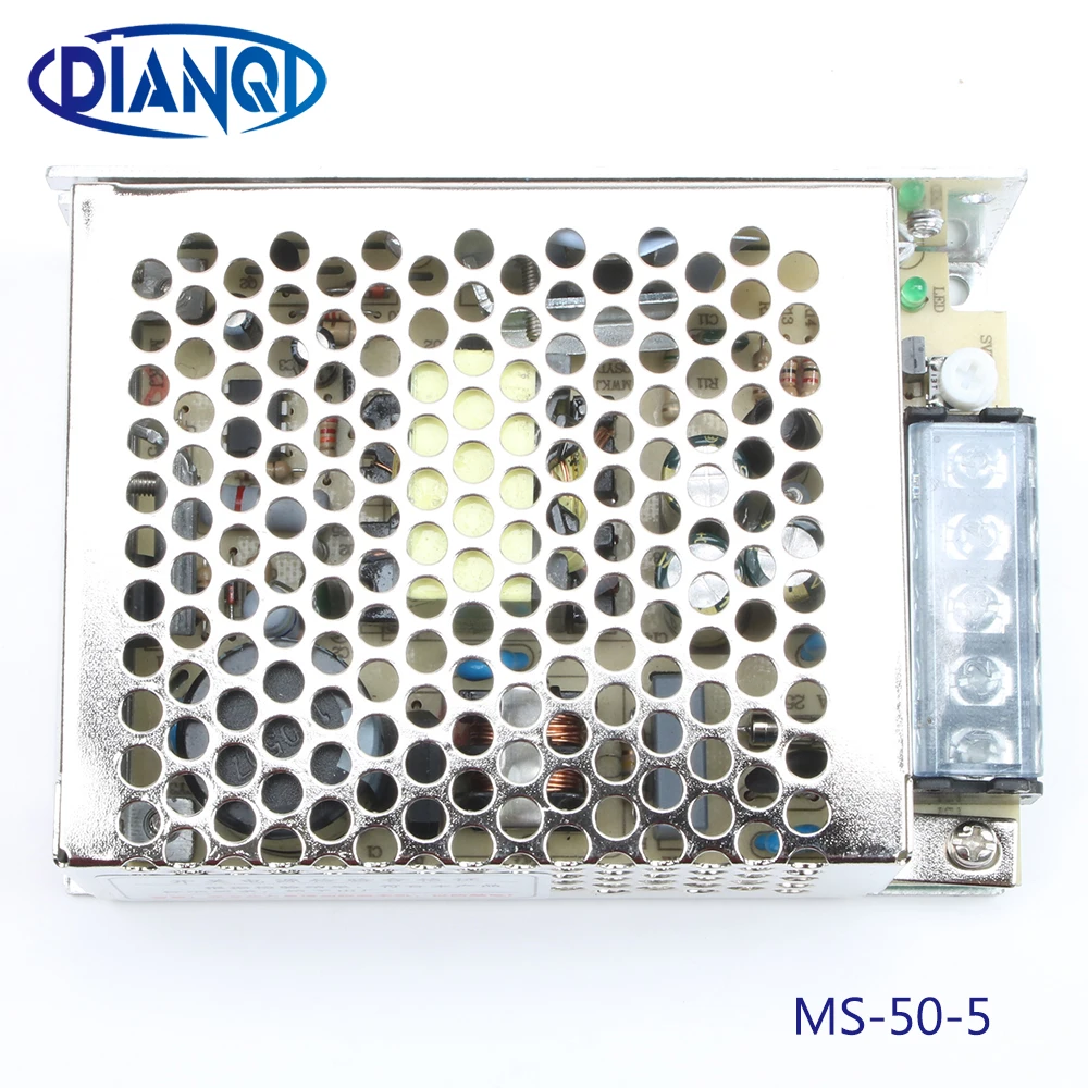DIANQI источник питания 50 Вт 5 в 10 А Блок мини размер din led ac dc преобразователь ms 5|ac