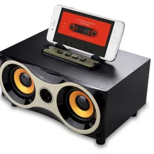 Большая мощность деревянный портативный беспроводной мини Bluetooth динамик HIFI динамик FM радио Усилитель стерео звуковой ящик с TF USB