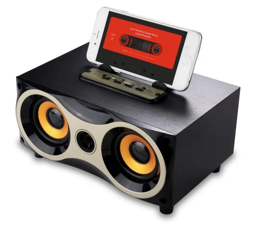 

Big power Wooden Portable wireless Mini Bluetooth Speaker HIFI Speaker FM Radio Amplifier Stereo Sound Box with TF USB