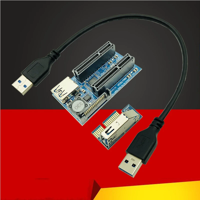 Плата расширения PCIE адаптер PCI Express USB 3 0 Райзер PCI-E расширитель X1 на два порта E X4