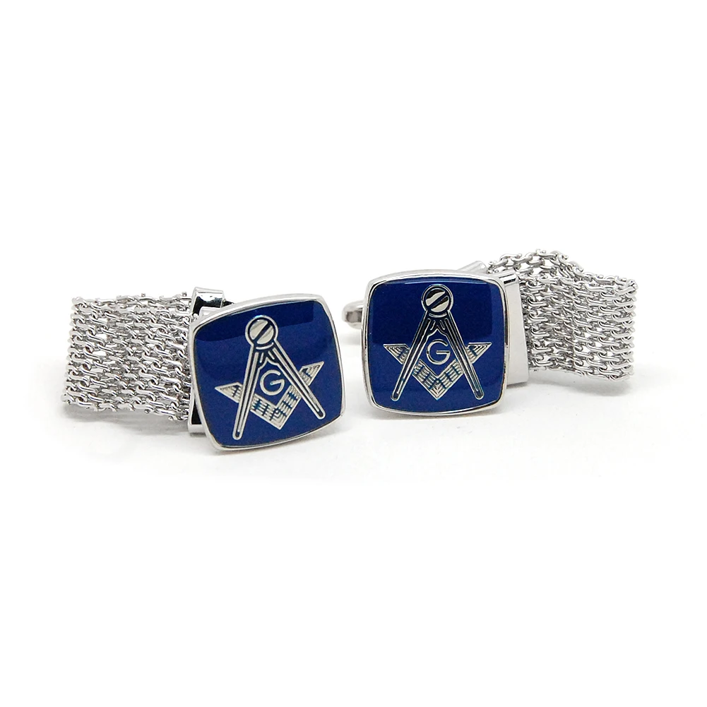 Blue Masonic Cufflinks Classic Religious Belief Men Shirt Cuff Links