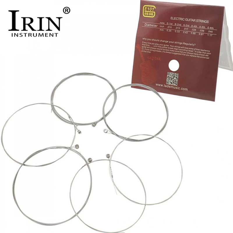 

IRIN E101 6pcs/Pack Electric Guitar Strings 0.010-0.046 Inch Steel Automatic Winding Strings Production For Guitar Accessories